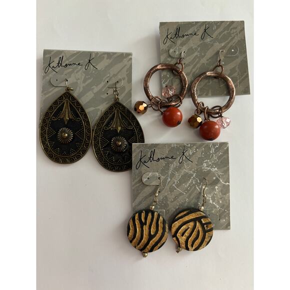Katherine K. Dangle Earrings Lot of 3 Boho Style New - Picture 1 of 3